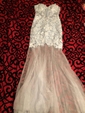 Trumpet/Mermaid Sweetheart Tulle Sweep Train Appliques Lace Prom Dresses