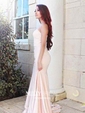 Trumpet/Mermaid Sweetheart Jersey Sweep Train Prom Dresses