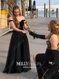 Princess Off-the-shoulder Satin Velvet Floor-length Pockets Prom Dresses
