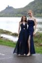 A-line Halter Chiffon Ankle-length Split Front Prom Dresses