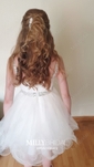 A-line Sweetheart Tulle Short/Mini Beading Prom Dresses