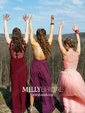 A-line Halter Chiffon Floor-length Split Front Prom Dresses