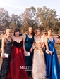 Ball Gown V-neck Organza Velvet Floor-length Prom Dresses