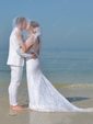 V-neck Straps Ivory Lace Buttons Amazing Trumpet/Mermaid Wedding Dresses