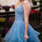Princess Off-the-shoulder Tulle Ruffle Prom Dresses With Appliques