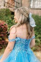 Princess Off-the-shoulder Tulle Ruffle Prom Dresses With Appliques