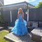 Princess Off-the-shoulder Tulle Ruffle Prom Dresses With Appliques