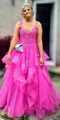 Princess Off-the-shoulder Tulle Ruffle Prom Dresses With Appliques