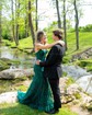 Mermaid V-neck Tulle Prom Dresses With Appliques