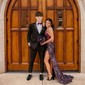 Mermaid V-neck Sparkly Velvet Sequin Prom Dresses With Beading