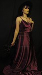 Ball Gown V-neck Satin Prom Dresses With Ruched