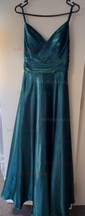 Ball Gown V-neck Satin Prom Dresses With Ruched