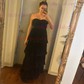 Ball Gown Strapless Chiffon Tiered Prom Dresses With Ruched