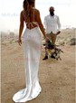 Sheath/Column Cowl Neck Satin Prom Dresses