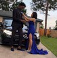 Mermaid V-neck Glitter Prom Dresses With Split