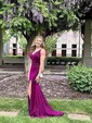Mermaid V-neck Glitter Prom Dresses With Split