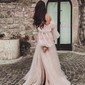 Ball Gown Off-the-shoulder Ruched Tulle Prom Dresses With Puff Sleeve