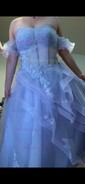 Princess Off-the-shoulder Tulle Ruffle Prom Dresses With Appliques