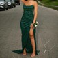Sheath/Column Strapless Sparkly Sequin Prom Dresses With Ruched