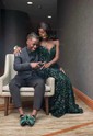 Black Mermaid V-neck Sparkly Velvet Sequin Prom Dresses