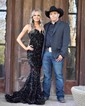 Black Mermaid V-neck Sparkly Velvet Sequin Prom Dresses