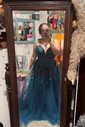 Ball Gown V-neck Tulle Prom Dresses With Appliques