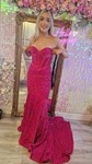 Mermaid Mermaid Strapless Sparkly Velvet Sequin Prom Dresses