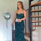 Mermaid Mermaid Strapless Sparkly Velvet Sequin Prom Dresses