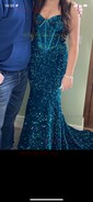 Mermaid Mermaid Strapless Sparkly Velvet Sequin Prom Dresses