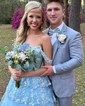 Princess Off-the-shoulder Sequin Tiered Prom Dresses