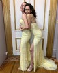 Sheath/Column Strapless Lace Tulle Prom Dresses With Appliques