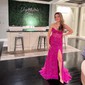 Sheath/Column Strapless Tulle Corset Prom Dresses With Appliques