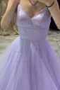 Princess V-neck Tulle Ruffle Prom Dresses