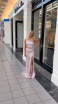 Sheath/Column One Shoulder Sparkly Sequin Prom Dresses With Floral