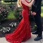 Mermaid V-neck Backless Sparkly Sequin Prom Dresses