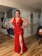 Mermaid V-neck Backless Sparkly Sequin Prom Dresses