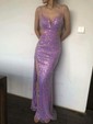 Mermaid V-neck Sparkly Sequin Prom Dresses