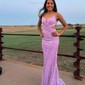 Mermaid V-neck Sparkly Sequin Prom Dresses
