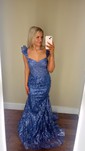 Mermaid Sweetheart Sequined 3D Floral Prom Dresses With Appliques