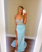 Sheath/Column Strapless Stretch Crepe Prom Dresses With Beading