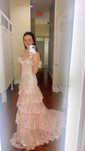 Mermaid Off-the-shoulder Sequin Tiered Prom Dresses