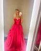 Ball Gown Strapless Satin Corset Prom Dresses With Ruched