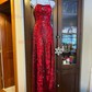 Sheath/Column Sweetheart Sparkly Sequin Prom Dresses With Floral