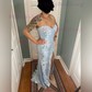 Sheath/Column Sweetheart Sparkly Sequin Prom Dresses With Floral
