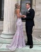 Sheath/Column Sweetheart Sparkly Sequin Prom Dresses With Floral