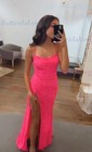 Sheath/Column Scoop Neck Sparkly Velvet Sequin Prom Dresses