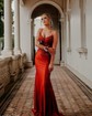Mermaid V-neck Glitter Prom Dresses With Appliques