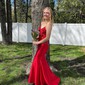 Mermaid V-neck Glitter Prom Dresses With Appliques