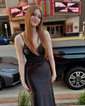 Mermaid V-neck Glitter Prom Dresses With Appliques