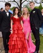 Ball Gown Off-the-shoulder Taffeta Ruffle Tiered Prom Dresses